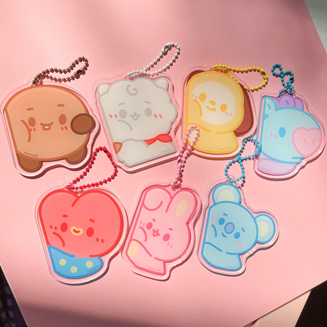 bts characters friendship keychains/washi cutter