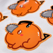 Load image into Gallery viewer, chainsaw orange dog friend cute waterproof vinyl sticker
