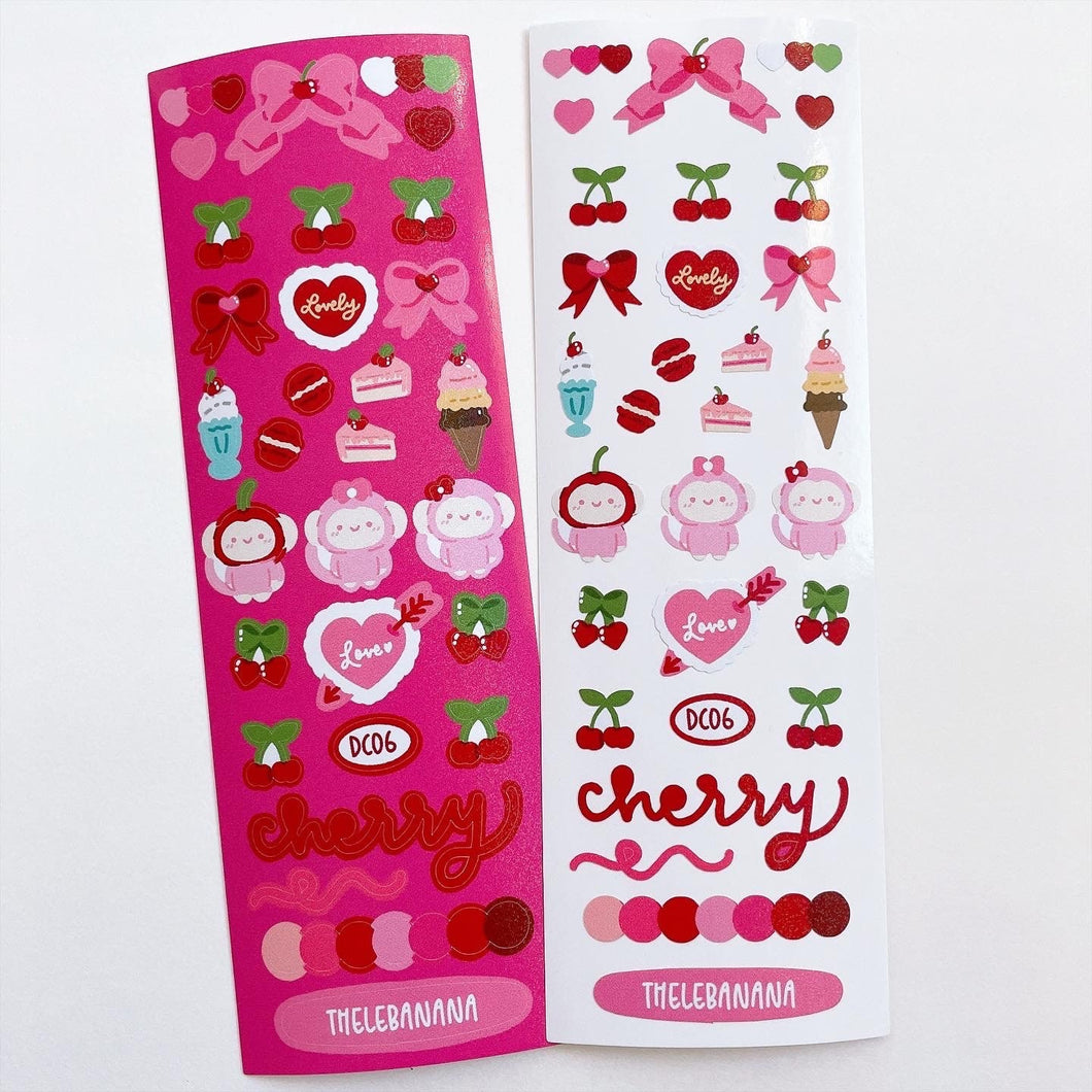 cherry confetti deco sticker sheet